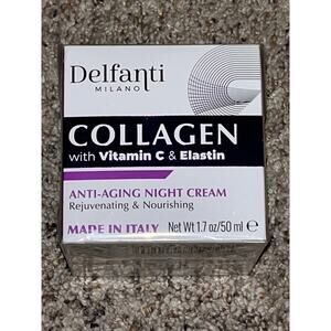 DELFANTI MILANO Collagen Vitamin C & Elastin Anti-Aging Night Cream Sealed Italy